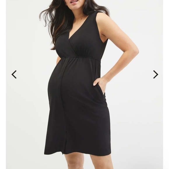 Motherhood Maternity 3 IN 1 NURSING, LABOR & DELIVERY GOWN in black size small - Picture 7 of 11